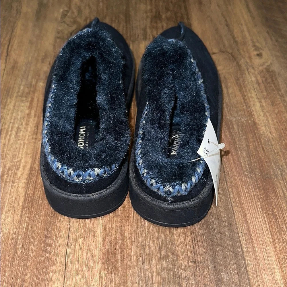 Girls‎ Sonoma Navy Furry Clogs size 13 NWT
